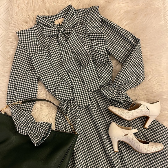liolle Dresses & Skirts - Gingham maxi dress | Green & white